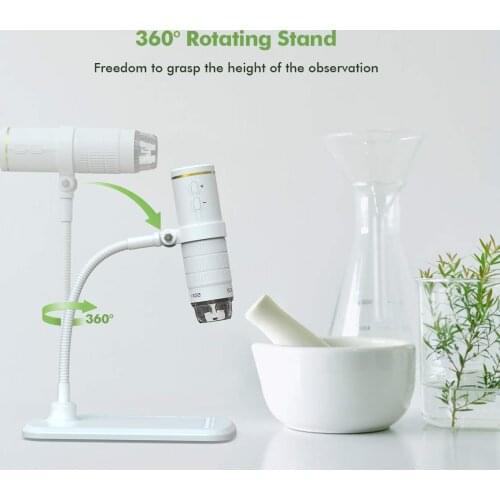 WiFi Digital Microscope HD 1080P Resolution 50 to 1000x Wireless Magnification Endoscope 8 LED Mini Camera with Updated Stand