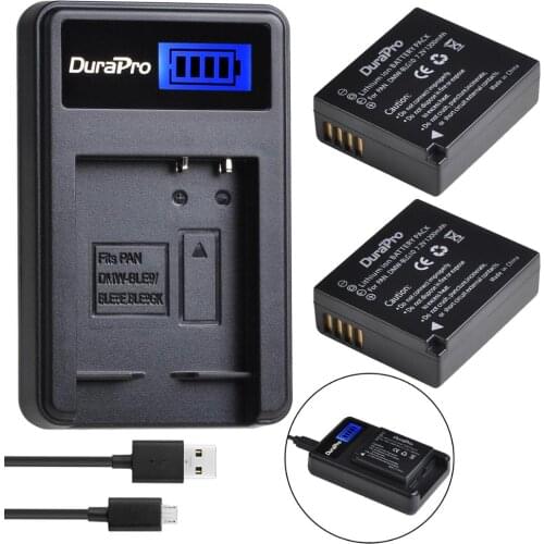 DMW-BLG10 BLG10E DMW-BLE9 Camera Battery + LCD USB Charger for Panasonic LUMIX GF5 GF6 GX7 LX100 GX80 GX85 GX7 Mark II