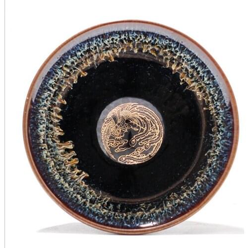 Porcelain Phoenix Tea Cup Jian Zhan Single Teacup Crafts Marked Exquisite Master Cup Home decor Small Tea Bowl Box Packing