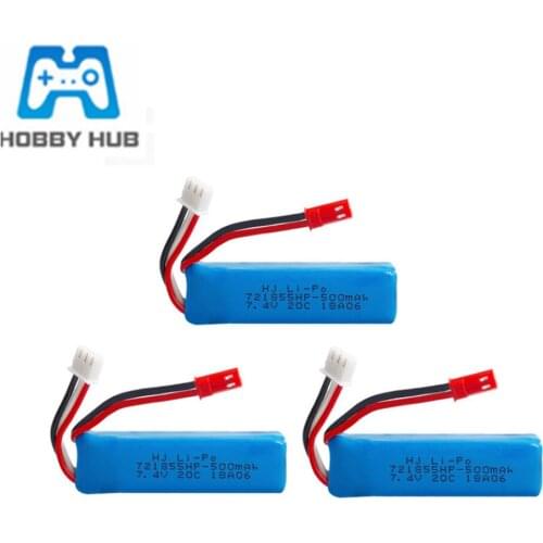 7.4v 500mAh Lipo Battery for WLtoys A202 A212 A222 A232 A242 A252 4WD Remote control high speed toy cars 7.4V 721855HP Battery
