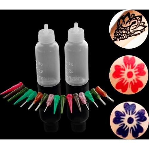 1 Set Henna Paste Bottle Nozzle Tips Kit Applicator Drawing for Body Art Paint Making Tool Set Tattoo Accessories
