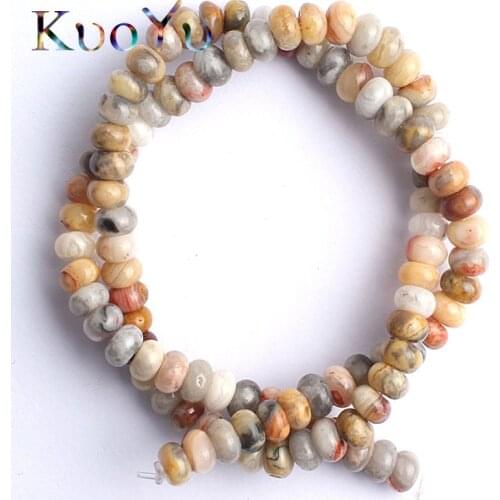 Natural Crazy Agates Stone Rondelle Beads Loose Spacer Beads For Jewelry Making 15"inch 6/8/10mm DIY Bracelet Necklace Wholesale