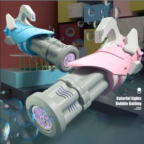 2021 New Gatling Luminous Bubble Machine Handheld Bubble Machine ChildrenS Toy Fully Automatic Electric High Quality Gift