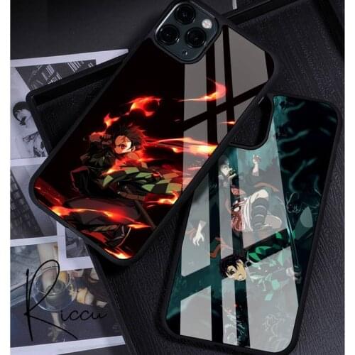 Japan Anime Kimetsu No Yaiba Phone Case Rubber for iPhone 12 11 Pro Max XS 8 7 6 6S Plus X 5S SE 2020 XR 12 Mini case