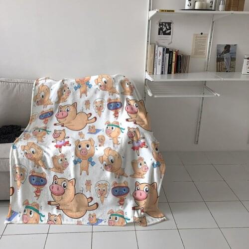 Special Throw Blanket For Bed Pig Physical Exercise Cute Nap Traveling Soft Flannel Blanket Childrens Bedroom Bedspreadc