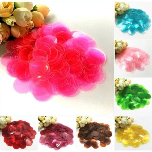 Paillettes Transparent Sequin 20mm PVC Flat Round Loose Sequins for Crafts Sewing DIY Dance Dress Clothing Accessories 300pcs