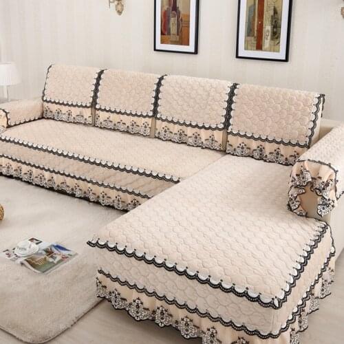 European Style Plush Sofa Cover Combination Kit fabric non-slip sofa cushion All-inclusive sofa cover towel Backrest Pillowcase