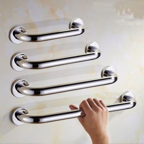 38/48cm Bath Handrail Stainless Steel Bathroom Wall Mount Grab Bar Safety Support Handle for Elderly Disabled Pregnant Woman