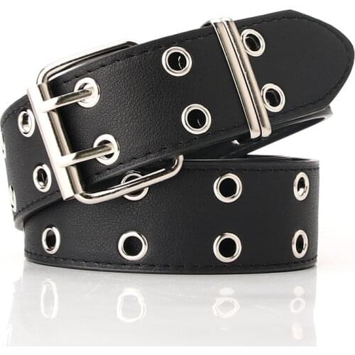 Womens Belt with Denim Casual Pants Fashion Wild Decoration Female Thin Belt Full Eye Belt Students Belt Width Buckle Width