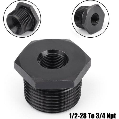 New 1/2-28 To 3/4 NPT Oil Filter Threaded Adapter Stronger Than Aluminum Black