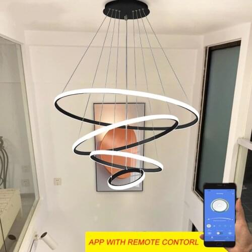 TRAZOS Matte Remote&APP Control Modern Led Chandeliers For Living Room Bedroom Study Room Adjustable New Led Ceiling Lamp