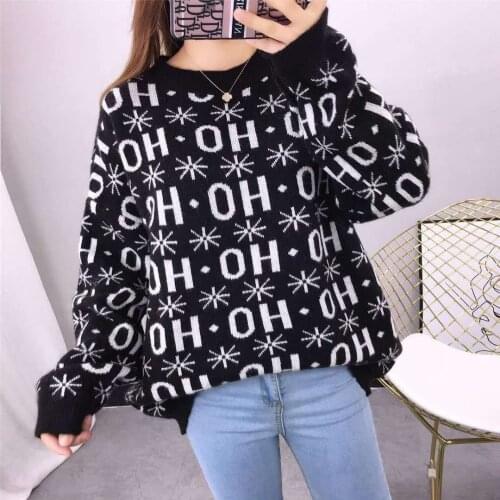 Sweater womens 2021 fall/winter new Korean version of loose retro pullover wear long sleeve knitted bottoming shirt