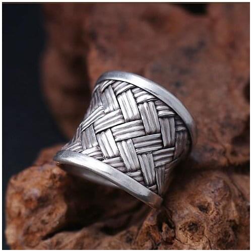 Handcrafted Thai Silver Ring 100% Sterling Silver Ring Thailand Silver Ring Adjustable