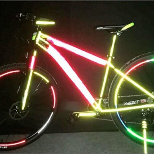 1cmx8m Bike Reflective Stickers Cycling Fluorescent Reflective Tape MTB Bicycle Adhesive Tape Safety Decor Sticker Accessories