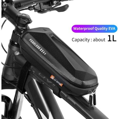 WEST BIKING MTB Bag Pack Bicycle Accessories Bicycle Top Tube Front Bag EVA Front Frame Hard Shell Storage Bag