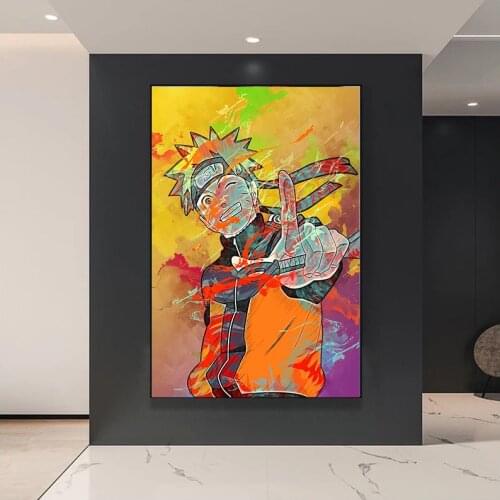 Japanese Anime Graffiti Naruto Painting on Canvas Naruto and Sasuke Wall Art Print Posters Nordic Picture for Living Room Decor