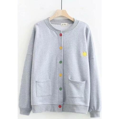 Knitted wool cardigan jackets pockets 2020 new spring autumn plus size casual ladies solid black sweater jackets female tops