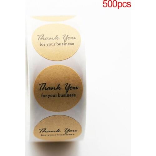 1Inch Round For"Thank You For Your Business"Natural Kraft Stickers For DIY Party/Christmas Decorations Making Gift Card/Box