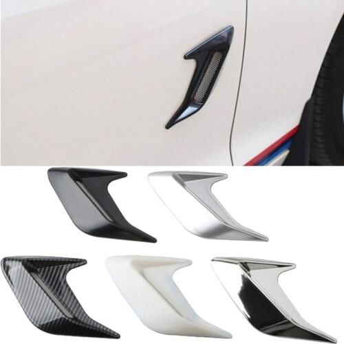 1pair 3D Car Air Outlet Side Shark Gill Sticker Board Simulation Auto Hood Decoration Vent Air Flow Fender Intake Car Decor