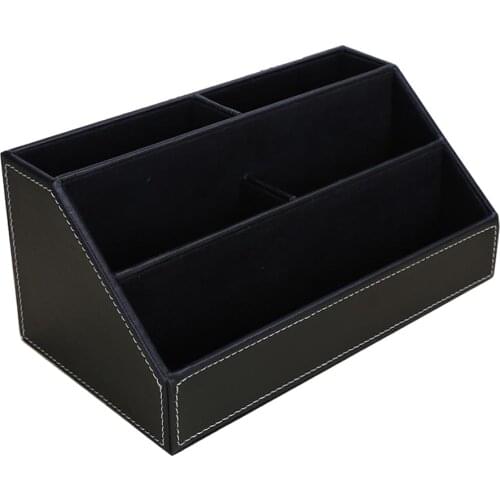 1 PCS PU Desk Storage Case 5 Compartments Stationery Organizer For Desktop