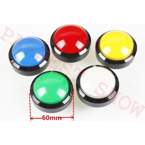 10PCS 60mm Dome Shaped LED Illuminated Arcade Push Button/DC 12V Arcade LED Push Button/5 Colors Choose for Arcade Machine Parts