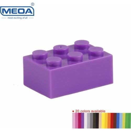 100g=57pcs MEOA Small Building Blocks Spare Parts 2X3 Higher Bricks 100% Compatible for DIY Assemble Toy for Adult Children