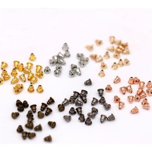 100pcs Bullet Earring Back Stoppers for Stud Earrings Earnuts Bullet Ear Plugs DIY Ear Jewelry Findings