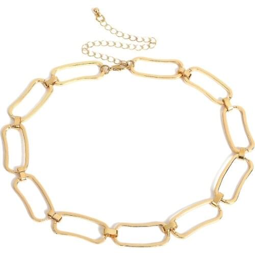 2020 fashion statement gold color chain Chunky Shackle necklace All-match Stackable short jewelry man punk style choker gifts