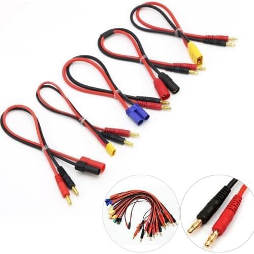 10pcs Imax B6 Charge Line 4.0mm Banana Plug to Amass MPX AS150 XT90 TRX XT60 EC5 With 12AWG Silicone Cable 30CM for Rc Battery