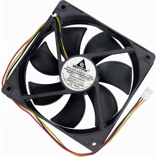 5 PCS LOT 120mm x 25mm 12025 DC 3Pin 12Volt 12cm Cooler Radiator Cooling Fan