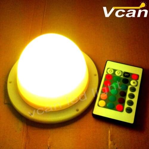 6 pcs DHL Free Shipping Super Bright 38LEDs 120mm RGB Rechargeable Wireless lamp IP68 With USA EU SAA UK Plug