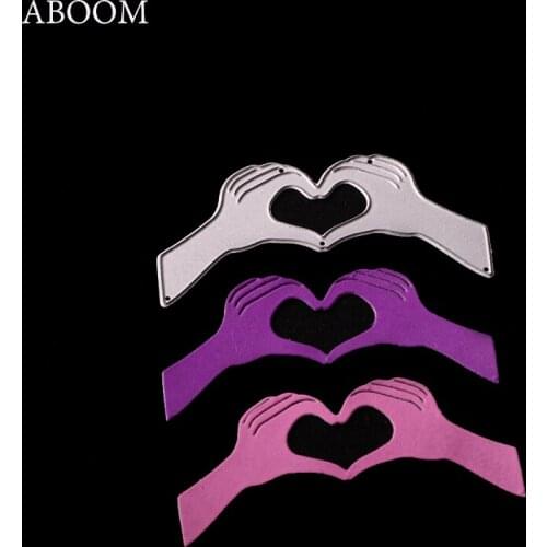 ABOOM 1PC Carbon Steel Cut Die Hands Make Heart Cutting Dies Stencil For DIY Scrapbooking Album Paper Card Photo Decorative Mold