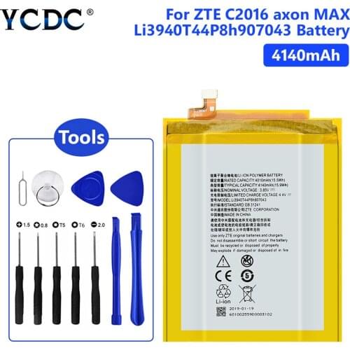 4010mAh Li3940T44P8h907043 Mobile Phone battery for ZTE Axon Max C2016 Replacement Li-ion polymer Batteries With Repair Tools