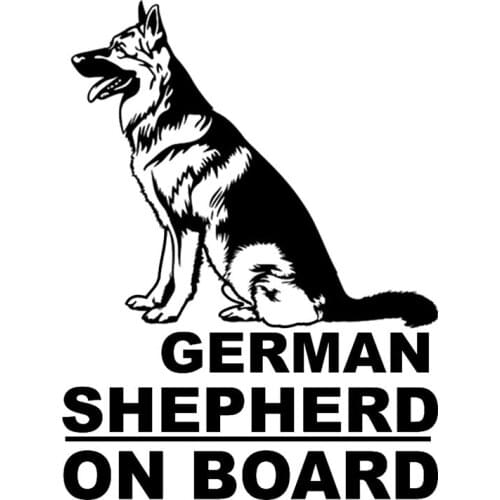 German Shepherd on Board Car Sticker Funny Car Stickers Auto Decals 17cm*13cm