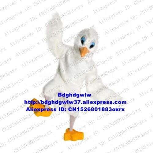 White Snow Goose Pigeon Dove Seagull Sea Gull Sea Mew Bird Mascot Costume Character Performn ACTING Opening Session zx2201