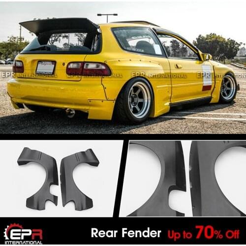 For Honda EG Civic Hatch Back RB Style FRP Unpainted Wide Body Rear Fender Mudguards Exterior Accessories kits