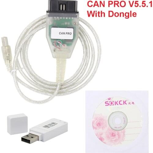 For VAG CAN PRO V5.5.1 With Dongle with FTDI FT245RL Chip VCP OBD2 Diagnostic Interface USB Cable Support Can Bus UDS K Line