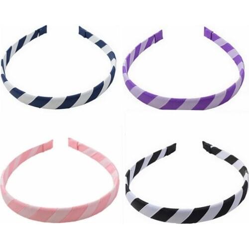 Two Tone Hairbands Hair Head Hoop Band Xmas Boutique Ribbon Covered Plastic Resin Headband Lady Girl Accessories Headwear 10pcs