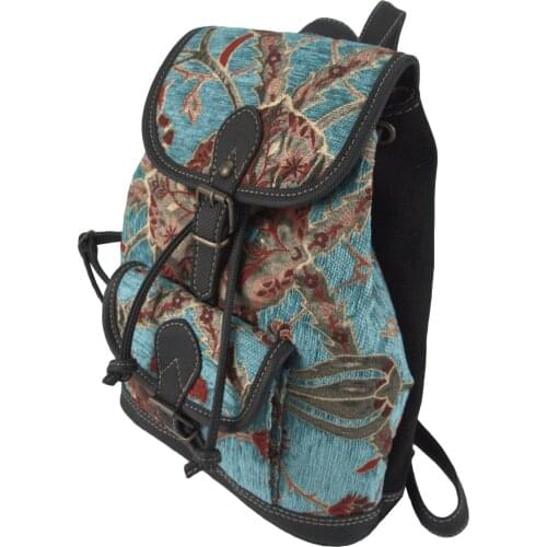 Handmade Elegant Backpack designed with special Ottoman patterned fabric