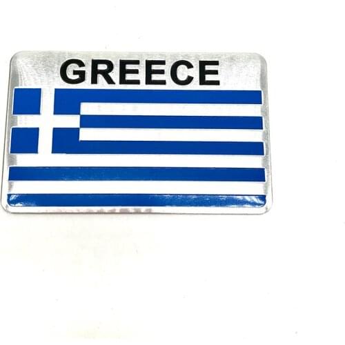 Aluminum Alloy Greece Flag Emblem Badge Metal Stickers Car Grille Bumper Window Body Decoration Universal Decal