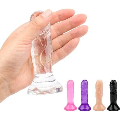 Erotic Soft Silicone Jelly Dildo for Women Realistic Small Penis Anal Plug Dick Suction Cup Strapon Adult Sex Toys for Woman