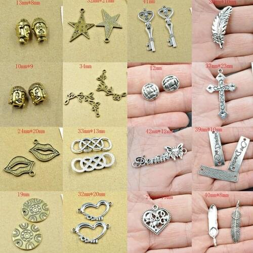 FLTMRH 4PCS 33*13mm Charms infinity symbol connectors Tibetan Silver Plated Pendants Antique Jewelry Making DIY Handmade