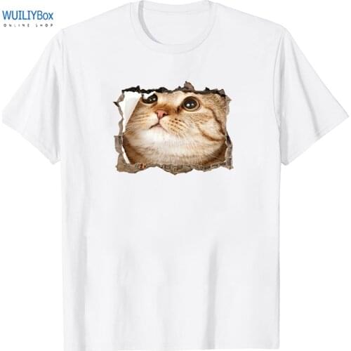 Unisex Animals Graphic T-Shirt Cotton T Shirt Summer Print Tops Cat Pattern Tees 2021 New Men/Women Tee