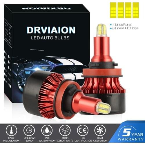 2PC 6500K 8 Sides LED Car Headlight Bulbs 360 Degree Mini Led Car Lights For Auto Fog Lamp H8 H9 H11Car Light Car Accessories