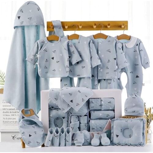 18/22 Pieces Kids Newborn Clothes Sets Baby Birthday Gift Pure Cotton Baby Set 0-12 Months Kids Clothes Suit Unisex Without Box
