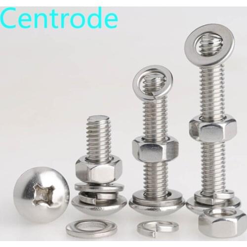 M2M2.5M3M4M5M6M8M5M6M8 stainless steel 304 large flat head cross screw nut gasket 10Pcs