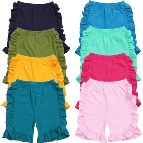 Kaiya Angel 2018 Hot Baby Girls Summer Cotton Ruffle Shorts Ruffle Shorts Kids Factory Wholesale Toddler Trousers
