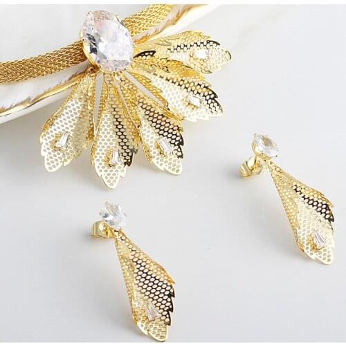 Fashion Jewelry Bohemia Jewelry Sets For Women Earrings Necklace Pendant Flower Jewelry For Engagement fashion Jewelry Findings