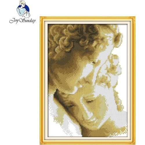 Joy sunday figure style Lean close together cross stitch starter kits modern embroidery painting by hand make