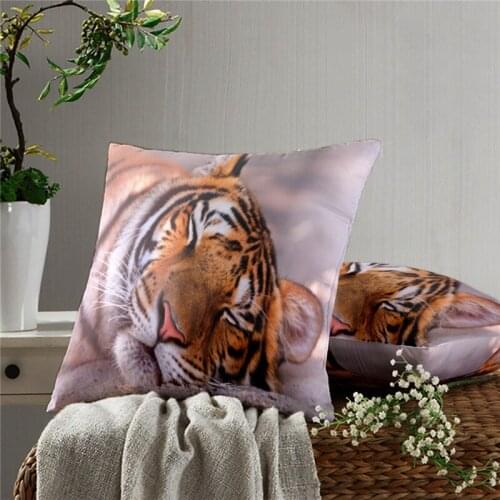 Sleeping Tiger Pillow Case Decoration Sofa Cushion Pillow Case Bed Pillow Case Home Decoration Car Pillow Case